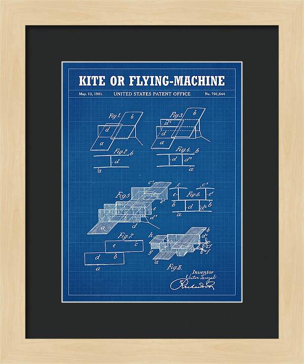 Kite Or Flying Machine Blueprint Patent Us701644