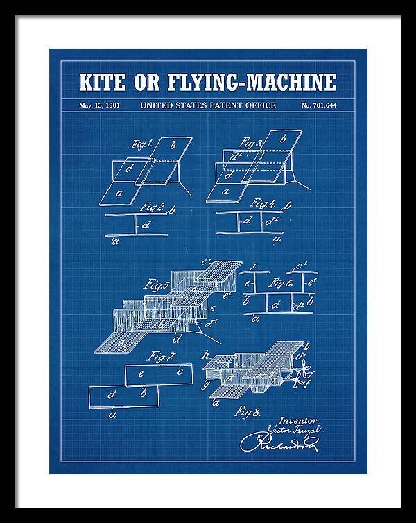 Kite Or Flying Machine Blueprint Patent Us701644