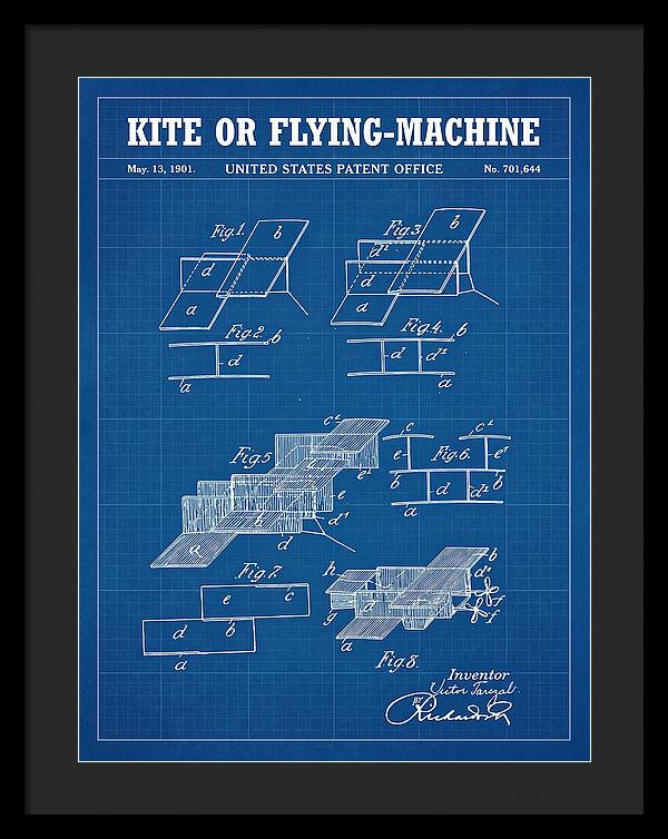 Kite Or Flying Machine Blueprint Patent Us701644