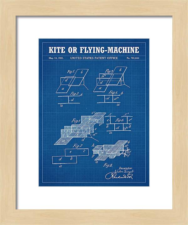 Kite Or Flying Machine Blueprint Patent Us701644