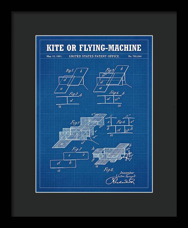 Kite Or Flying Machine Blueprint Patent Us701644