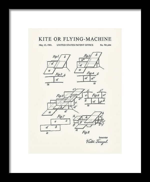 Kite Or Flying Machine Minimalist Patent Us701644