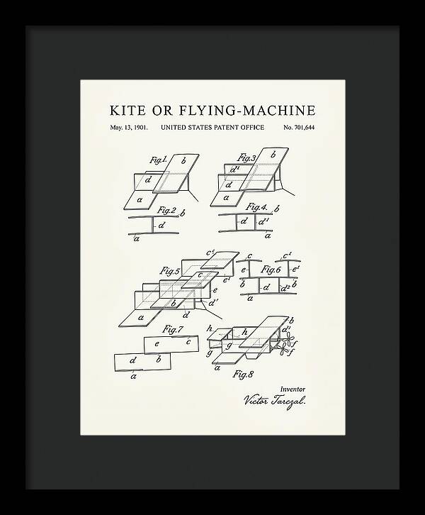 Kite Or Flying Machine Minimalist Patent Us701644