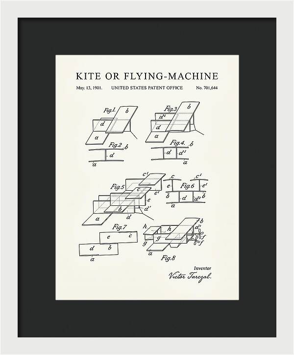 Kite Or Flying Machine Minimalist Patent Us701644