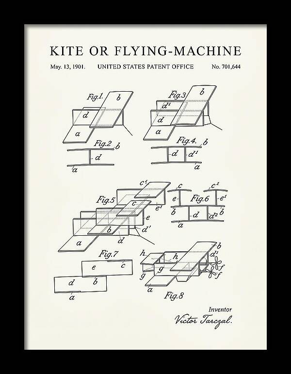 Kite Or Flying Machine Minimalist Patent Us701644
