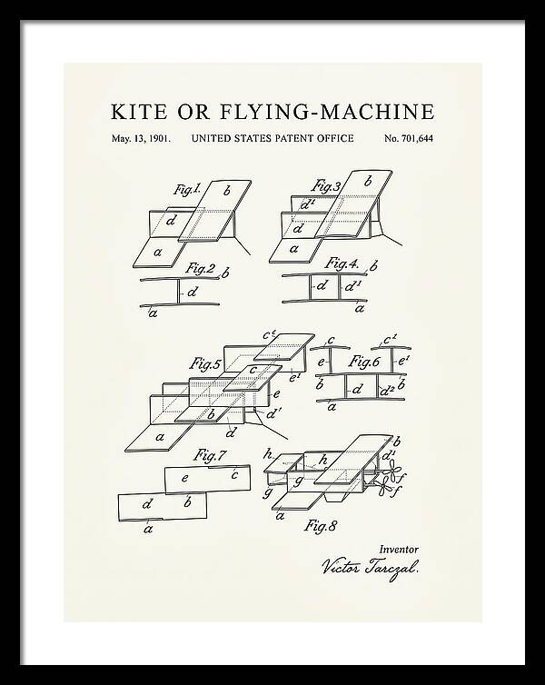Kite Or Flying Machine Minimalist Patent Us701644