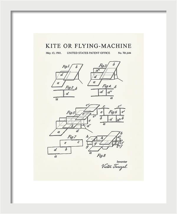 Kite Or Flying Machine Minimalist Patent Us701644