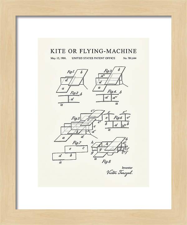 Kite Or Flying Machine Minimalist Patent Us701644