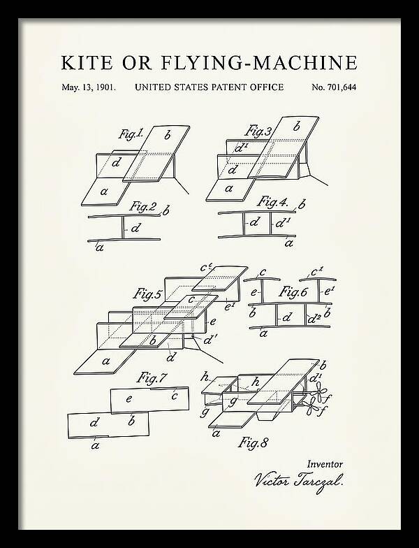 Kite Or Flying Machine Minimalist Patent Us701644