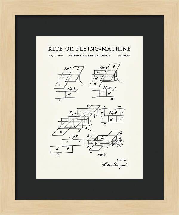 Kite Or Flying Machine Minimalist Patent Us701644