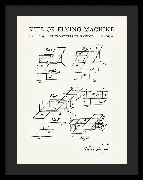 Kite Or Flying Machine Minimalist Patent Us701644