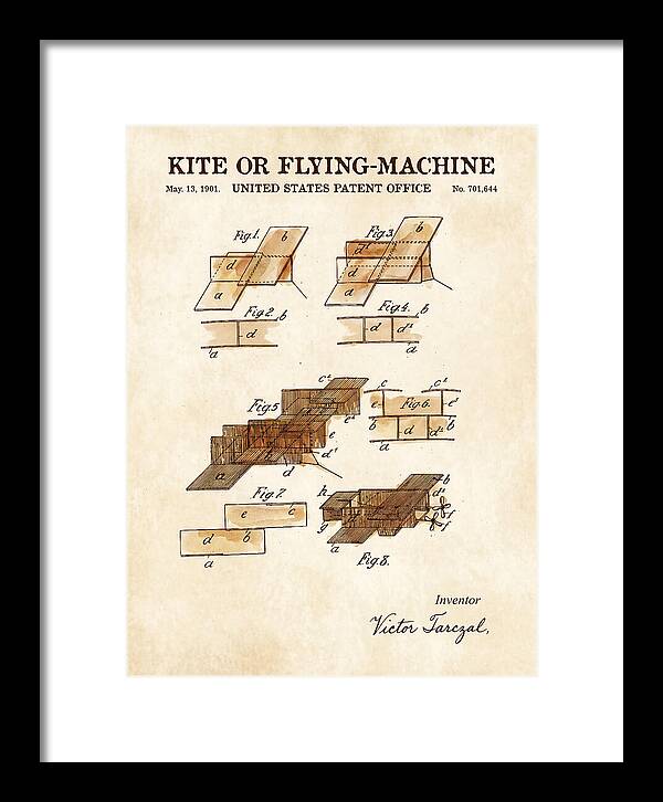 Kite Or Flying Machine Watercolor Patent Us701644