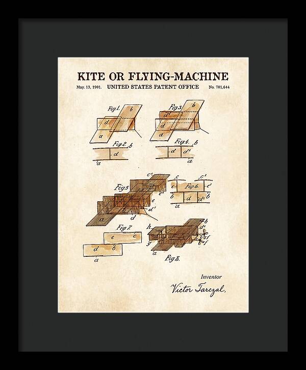 Kite Or Flying Machine Watercolor Patent Us701644