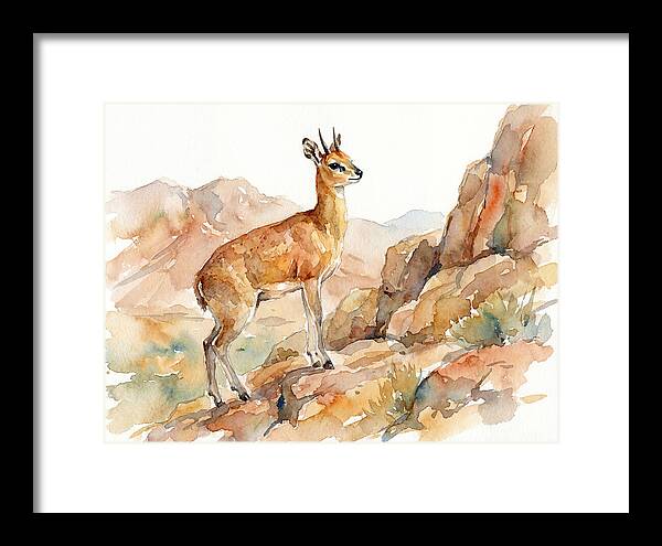 Klipspringer In Watercolor