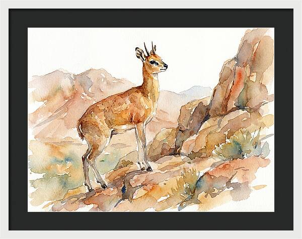 Klipspringer In Watercolor