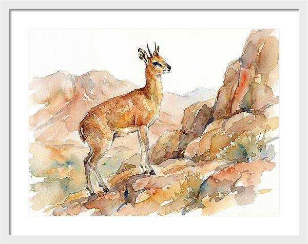 Klipspringer In Watercolor