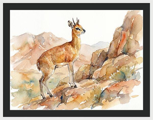 Klipspringer In Watercolor