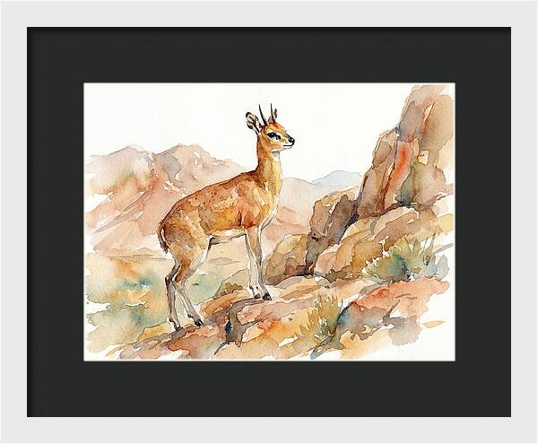 Klipspringer In Watercolor