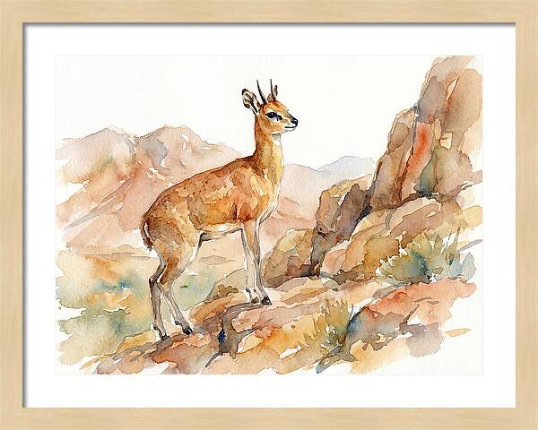 Klipspringer In Watercolor