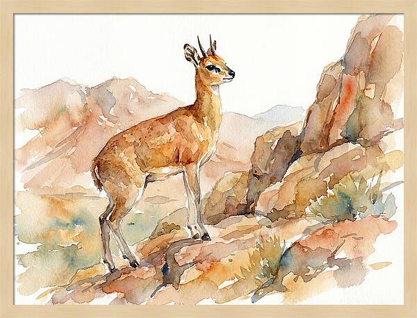 Klipspringer In Watercolor