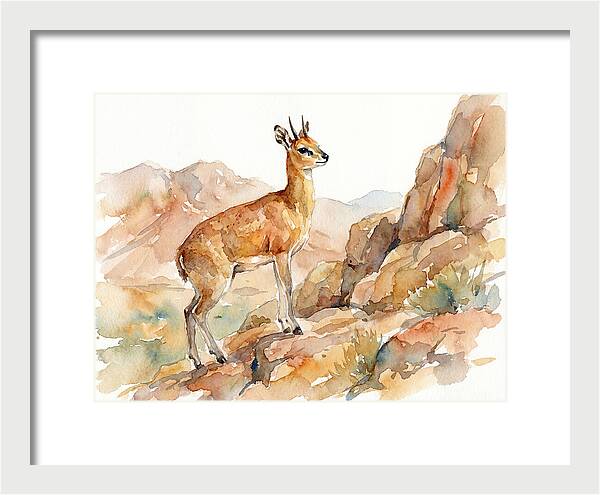Klipspringer In Watercolor