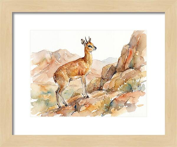 Klipspringer In Watercolor