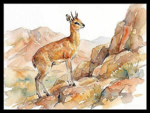 Klipspringer In Watercolor