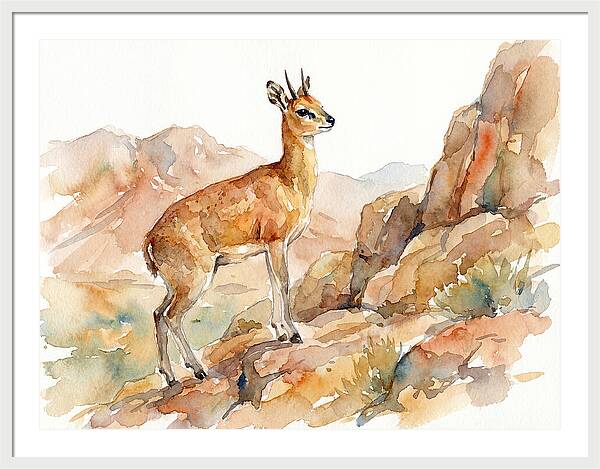 Klipspringer In Watercolor