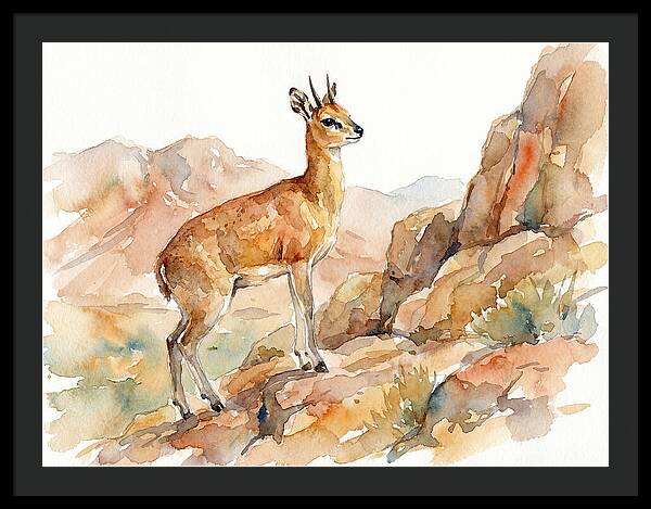 Klipspringer In Watercolor