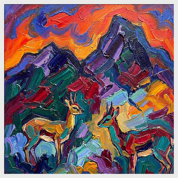 Klipspringers In Vibrant Landscape