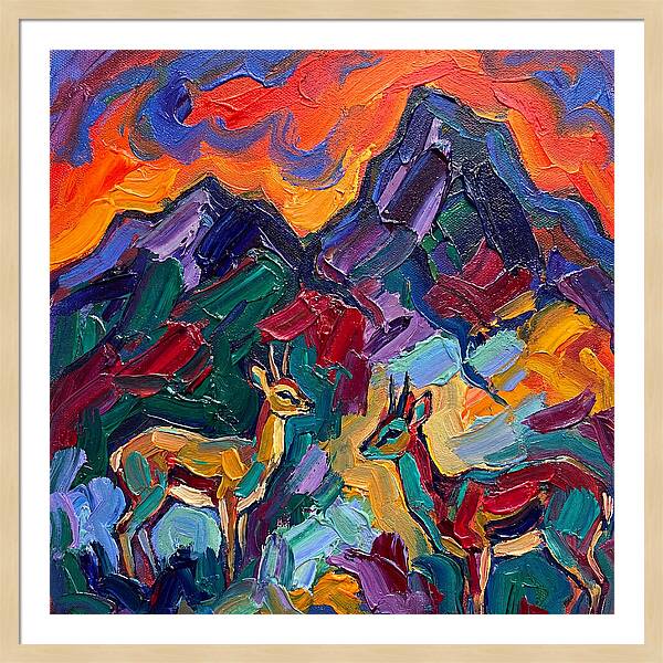 Klipspringers In Vibrant Landscape