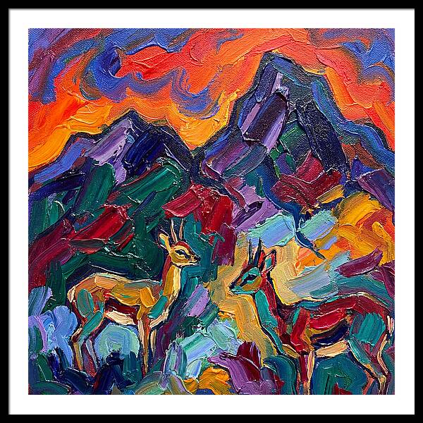 Klipspringers In Vibrant Landscape