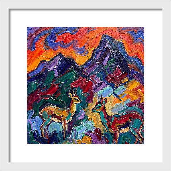Klipspringers In Vibrant Landscape