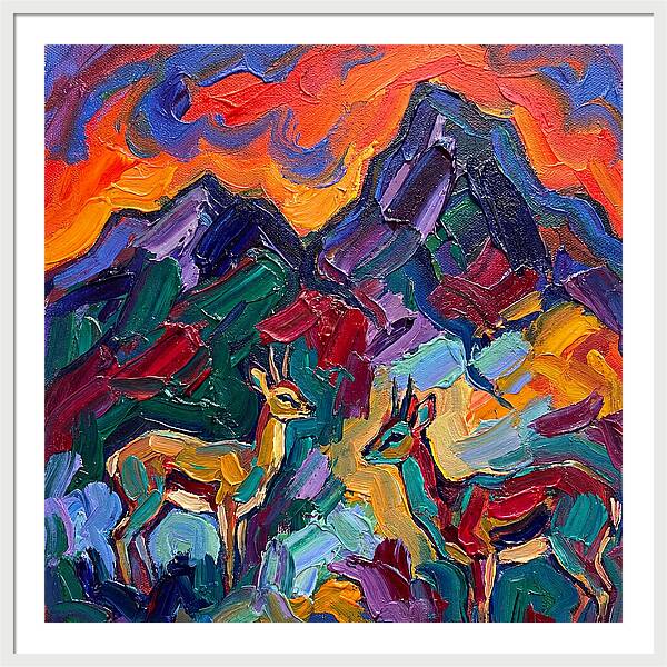 Klipspringers In Vibrant Landscape