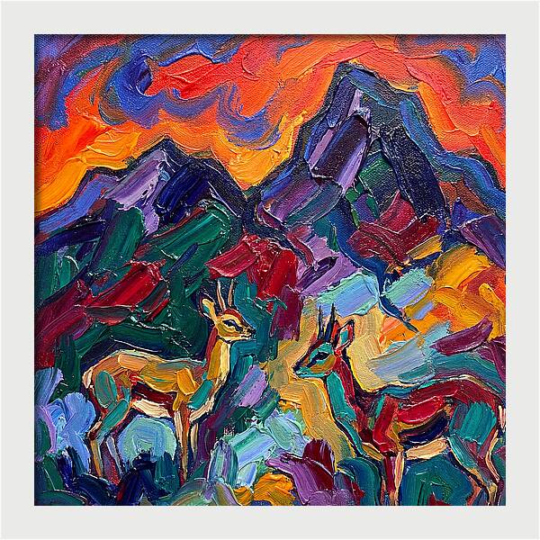 Klipspringers In Vibrant Landscape