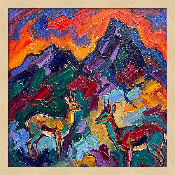 Klipspringers In Vibrant Landscape