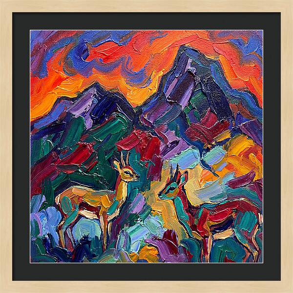 Klipspringers In Vibrant Landscape