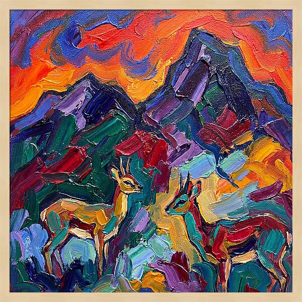Klipspringers In Vibrant Landscape
