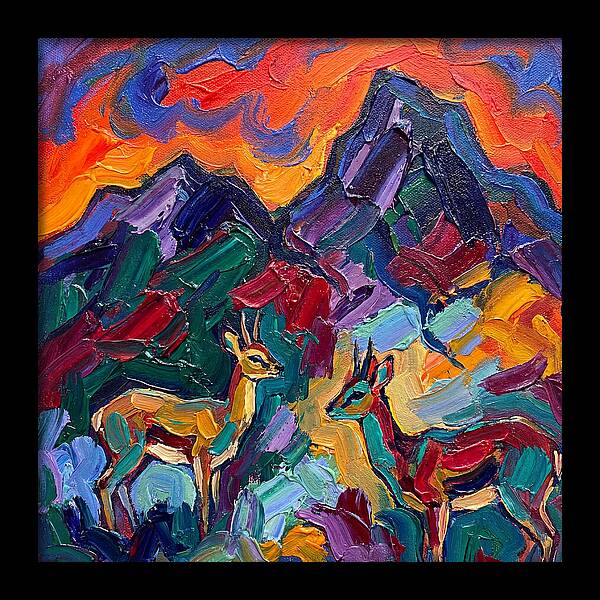 Klipspringers In Vibrant Landscape