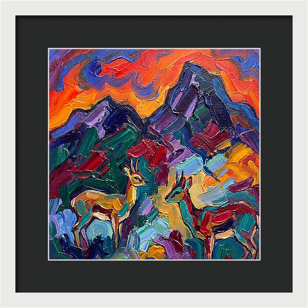 Klipspringers In Vibrant Landscape