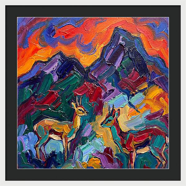 Klipspringers In Vibrant Landscape