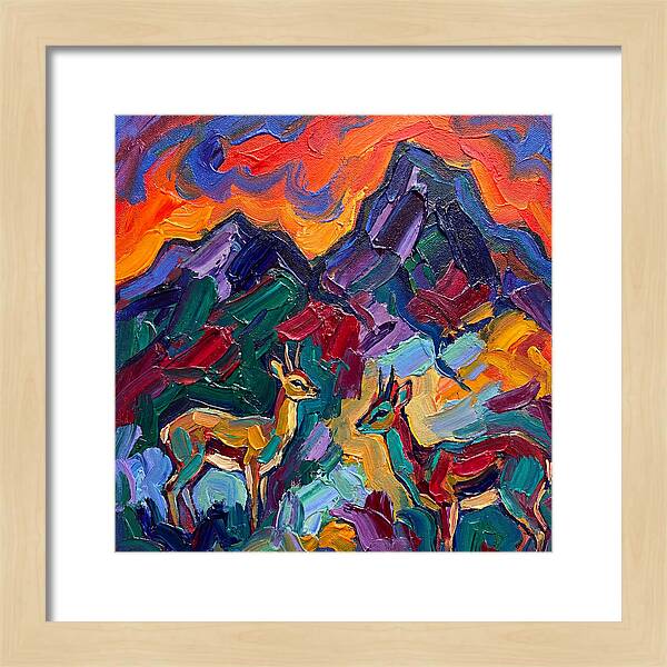 Klipspringers In Vibrant Landscape