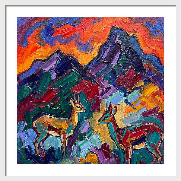 Klipspringers In Vibrant Landscape