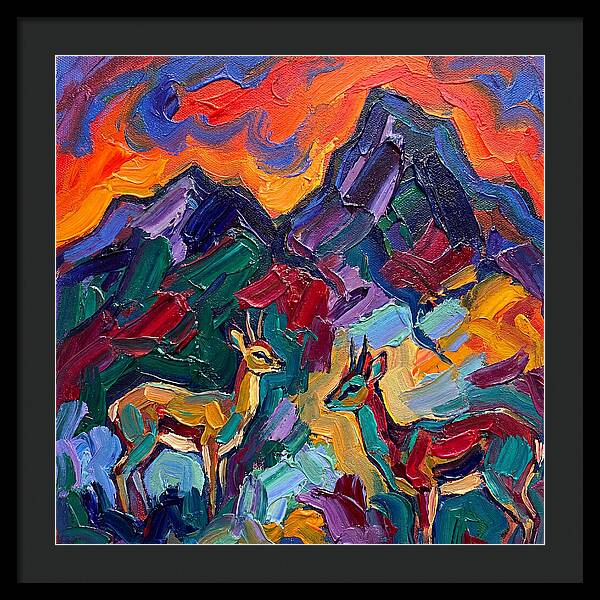 Klipspringers In Vibrant Landscape