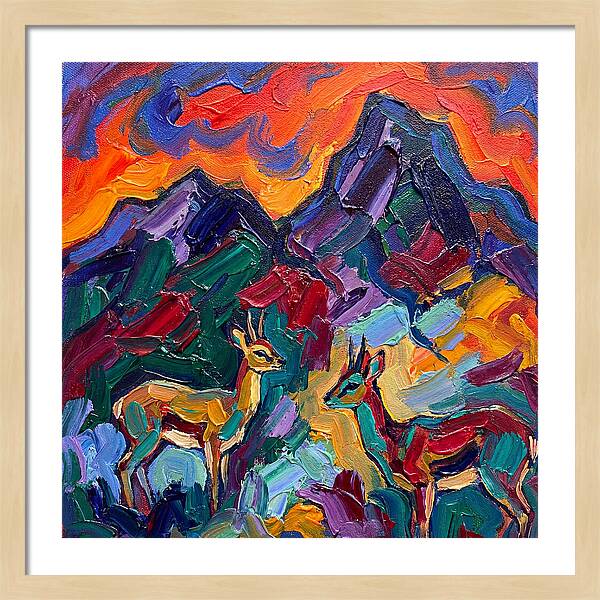 Klipspringers In Vibrant Landscape