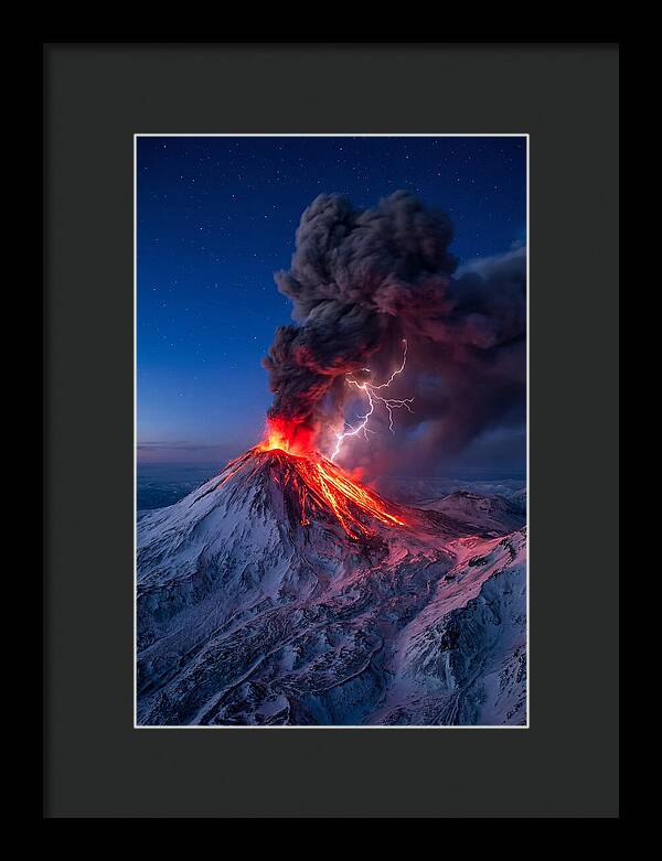 Klyuchevskaya Sopka Erupting At Twilight