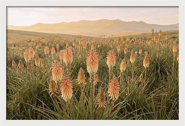 Kniphofia Red Hot Poker Blooms