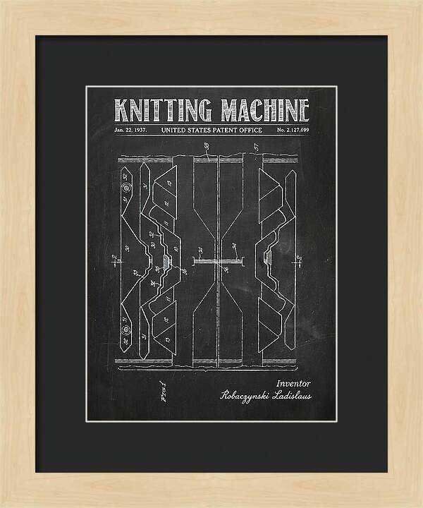 Knitting Machine Chalkboard Patent Us2127699
