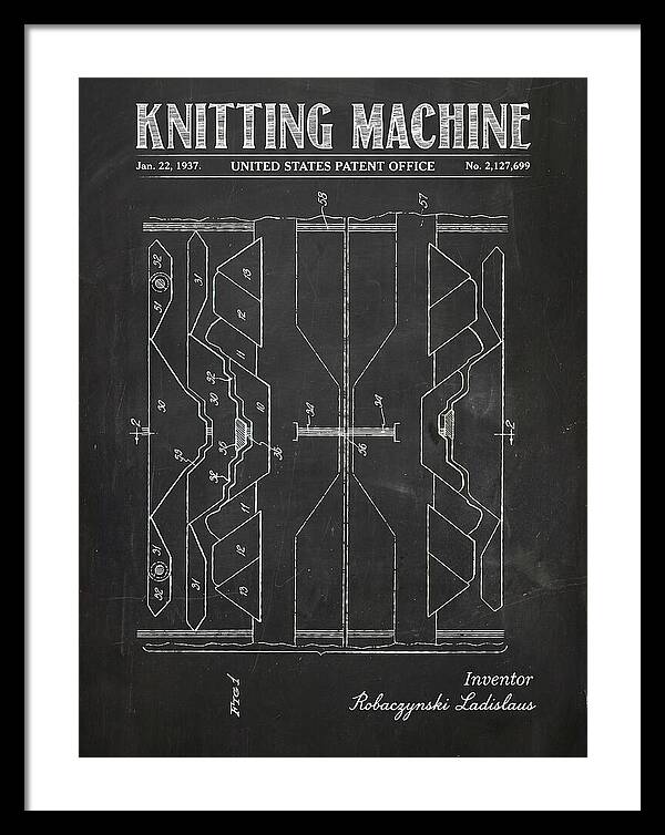 Knitting Machine Chalkboard Patent Us2127699