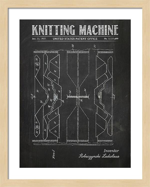 Knitting Machine Chalkboard Patent Us2127699